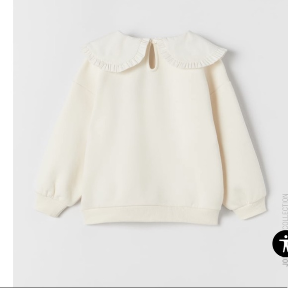 New! Zara Kids Bib Collar Sweatshirt - Picture 2 of 7
